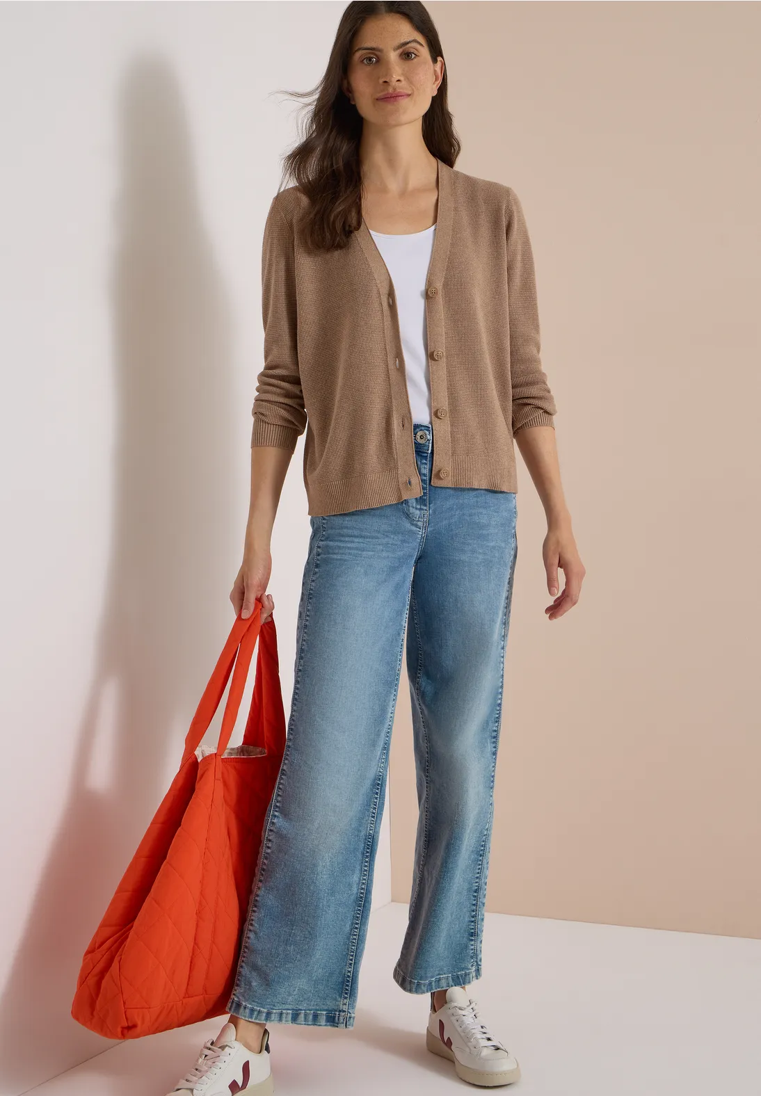Cecil Structured Cardigan - Creamy Mocha Melange
