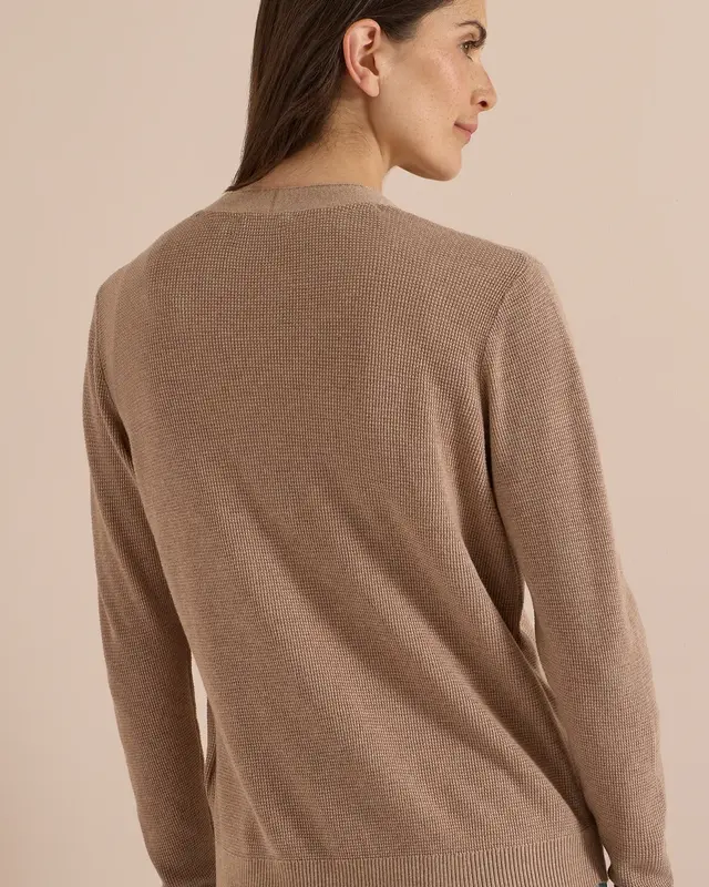 Cecil Structured Cardigan - Creamy Mocha Melange