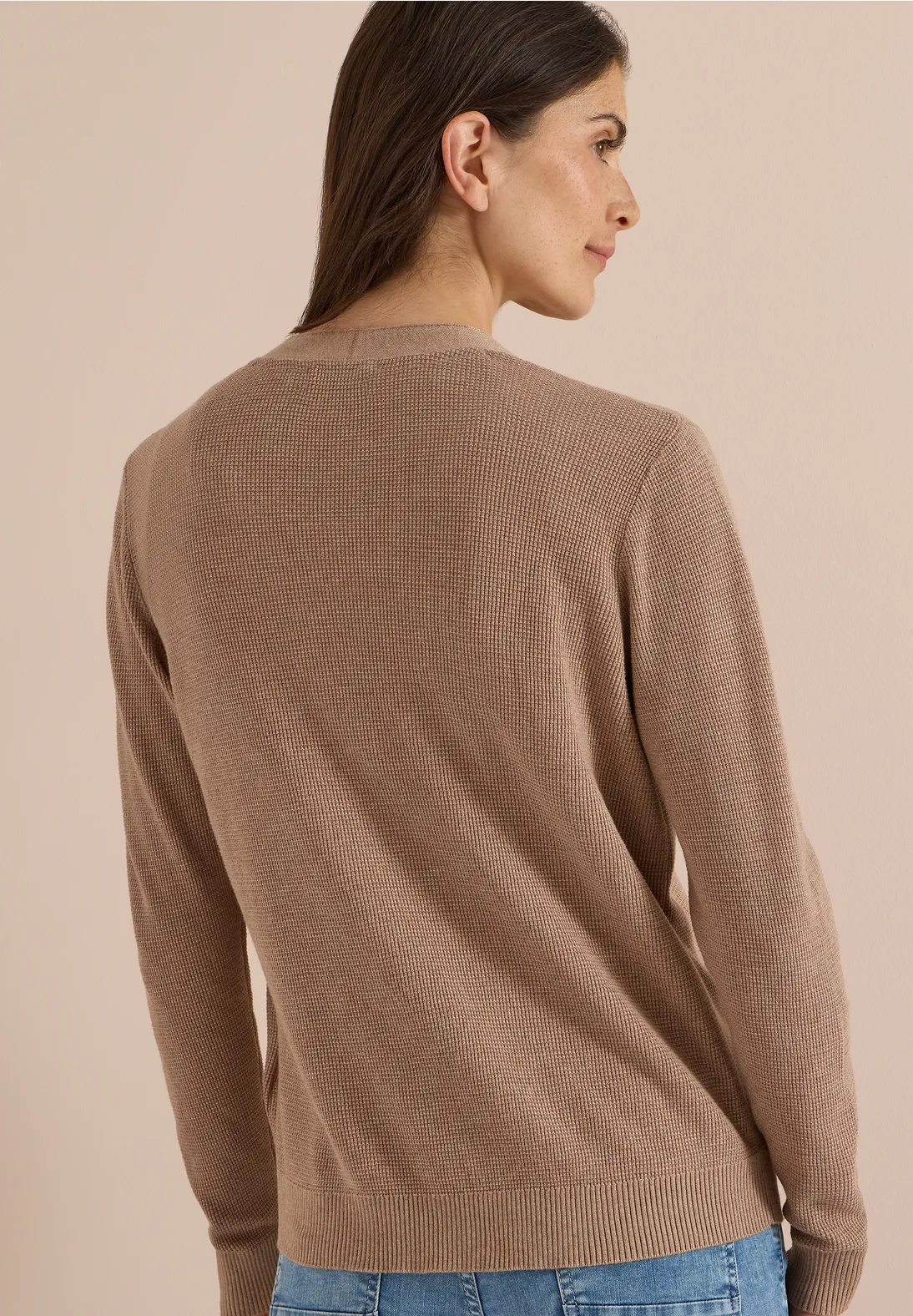 Cecil Vest met Structuur - Creamy Mocha Melange
