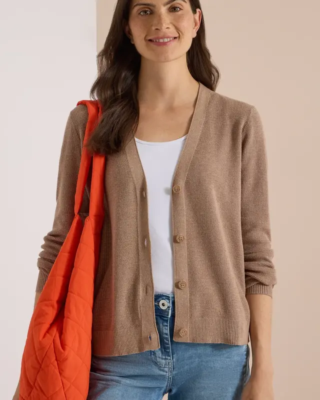 Cecil Structured Cardigan - Creamy Mocha Melange