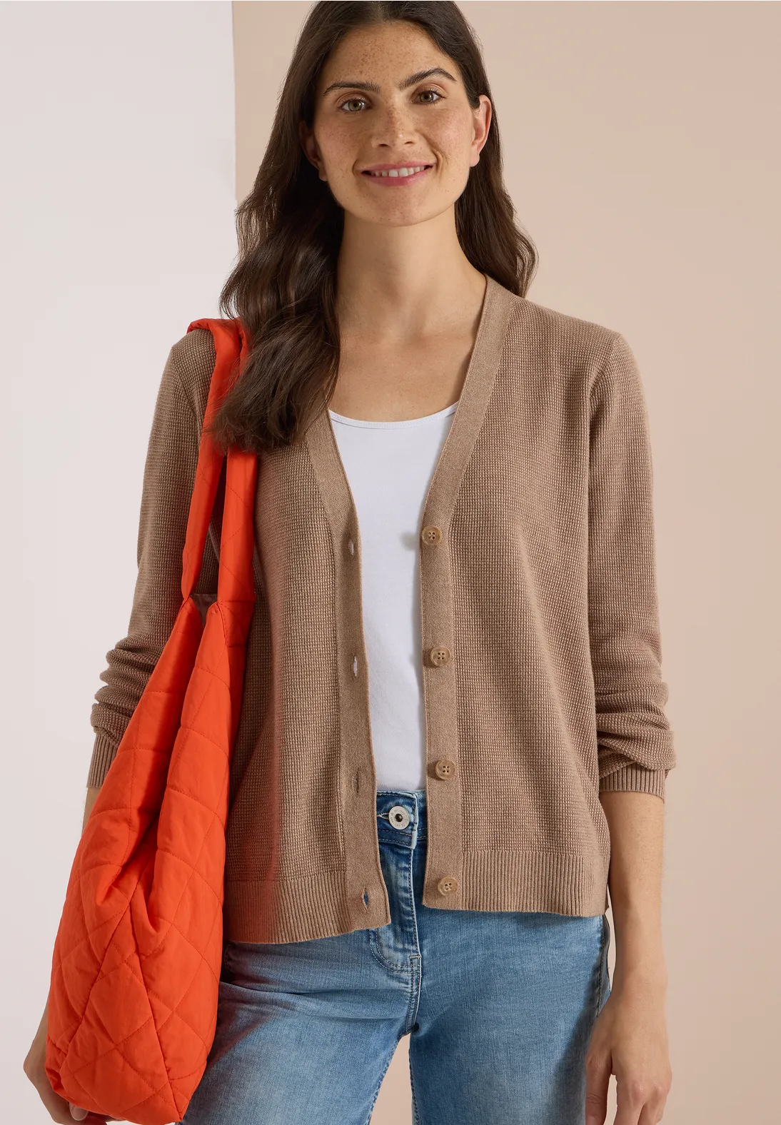 Cecil Structured Cardigan - Creamy Mocha Melange