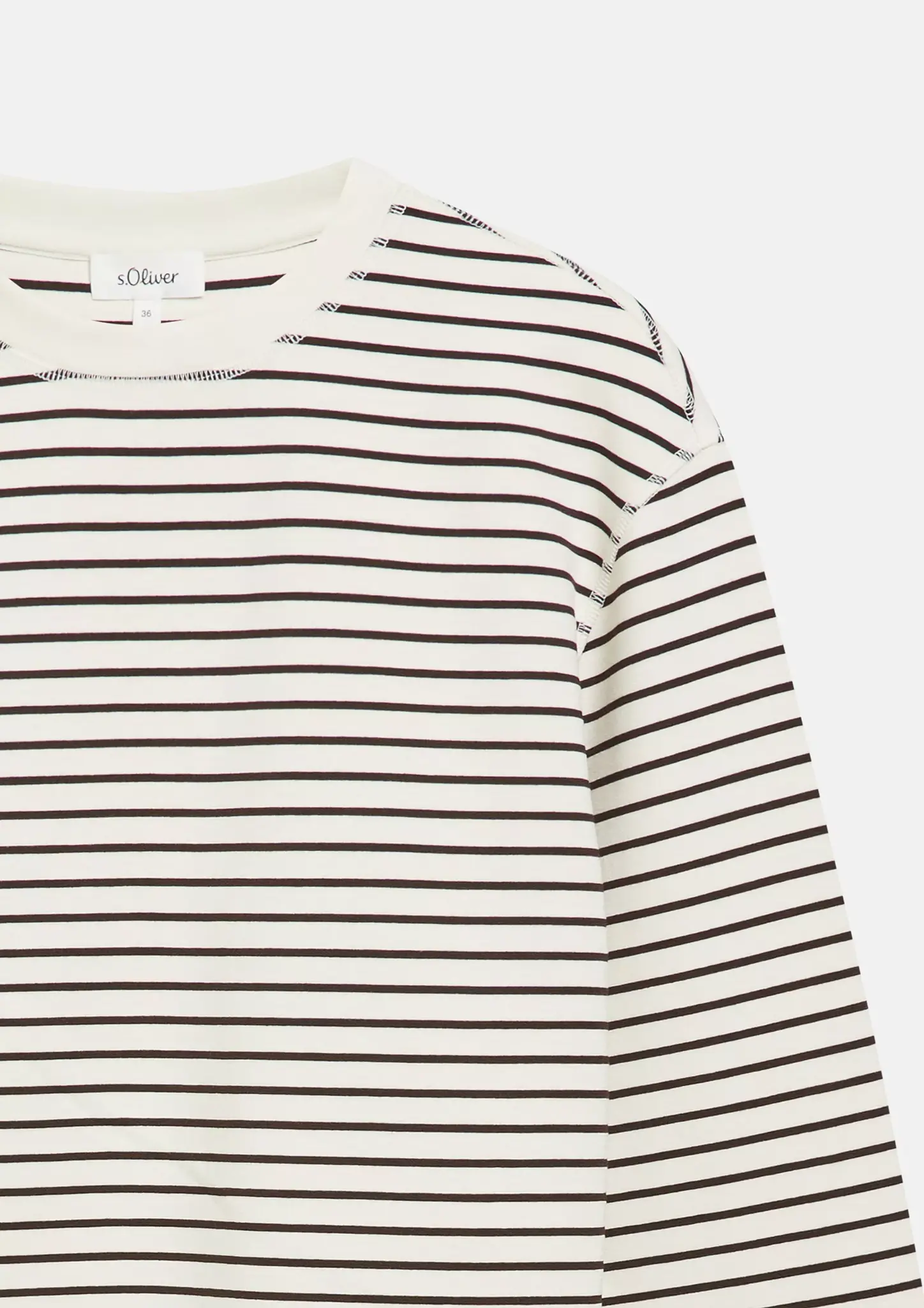 S. Oliver Scuba Sweatshirt, Stripes - Dark Brown