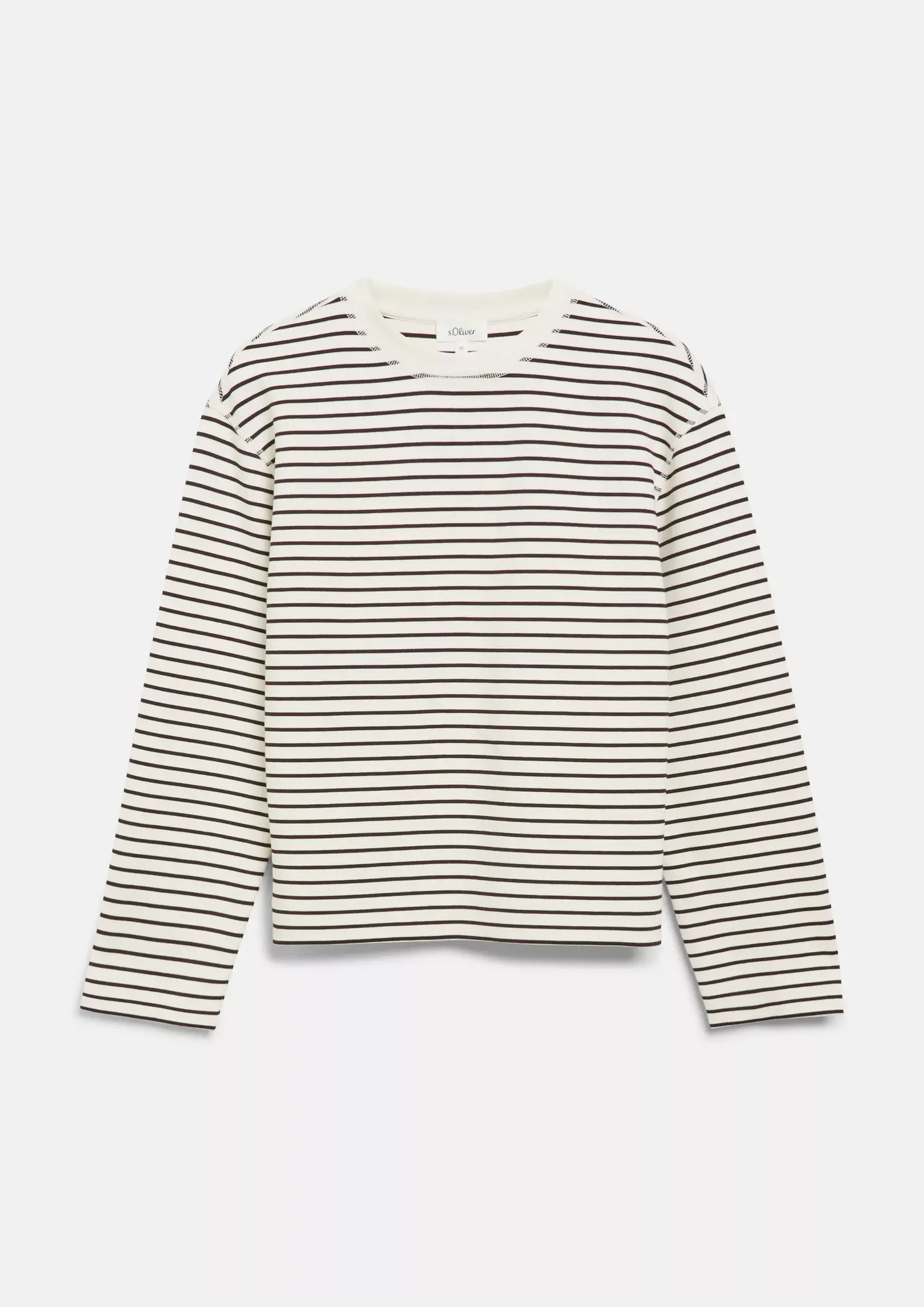 S. Oliver Scuba Sweatshirt, Streifen - Dark Brown