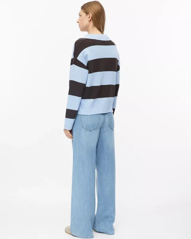 S. Oliver Gebreide Trui met Polokraag - Light Blue