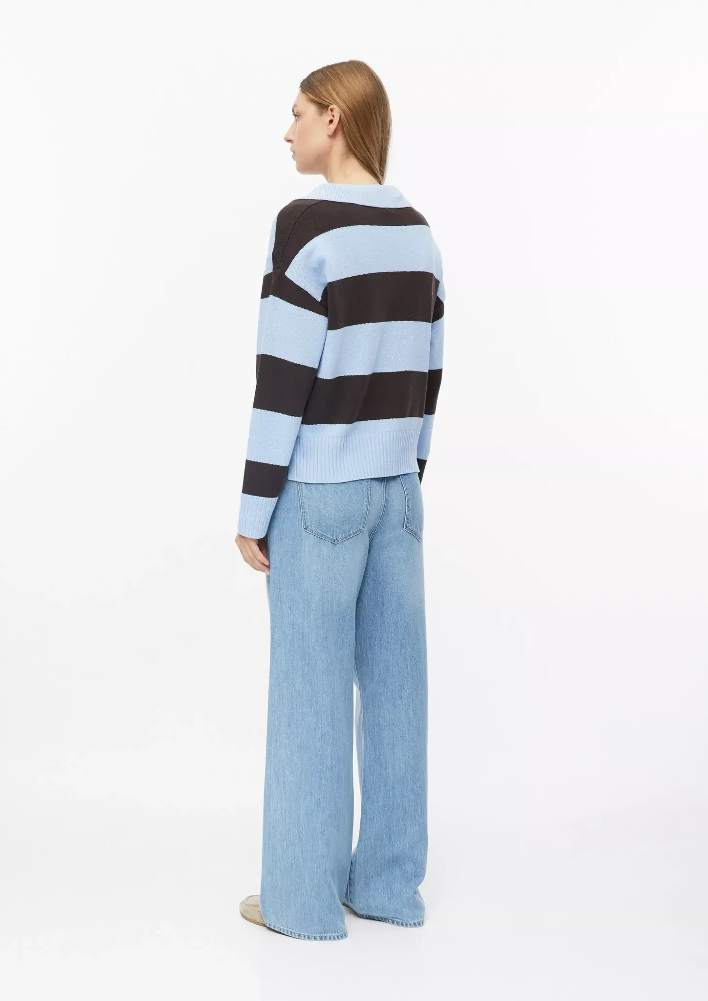 S. Oliver Gebreide Trui met Polokraag - Light Blue