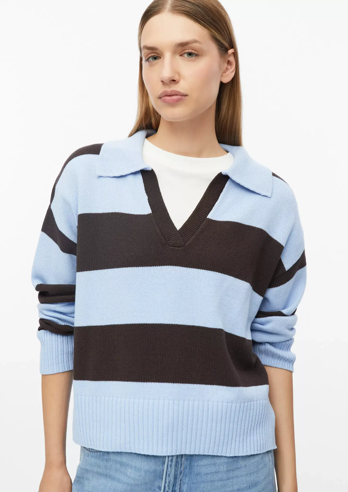 S. Oliver Gebreide Trui met Polokraag - Light Blue