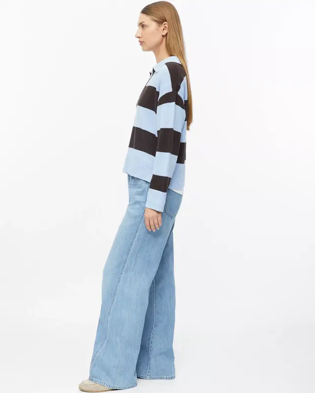 S. Oliver Gebreide Trui met Polokraag - Light Blue
