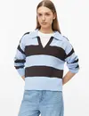 S. Oliver Gebreide Trui met Polokraag - Light Blue