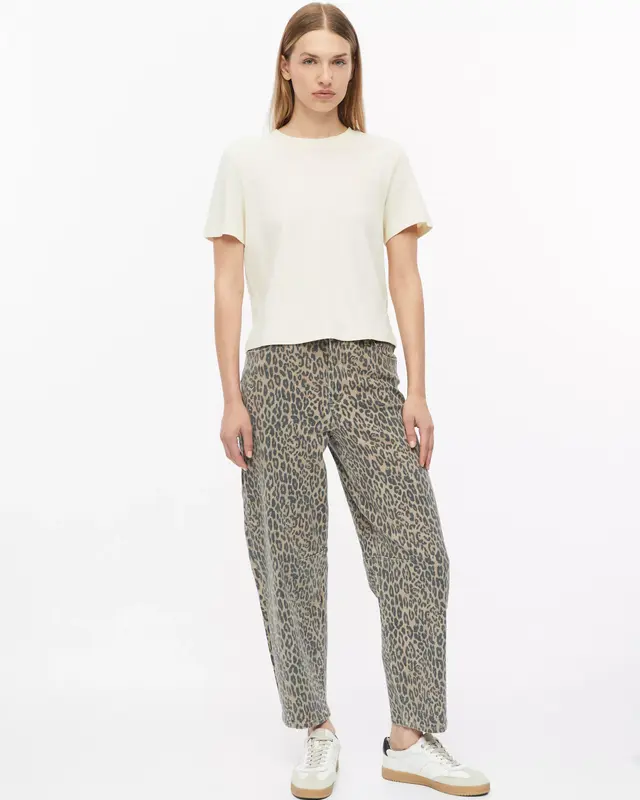 S. Oliver Barrel Jeans Leo Print - Sand