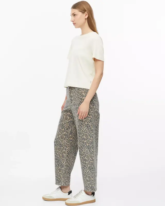 S. Oliver Barrel Jeans Leo Print - Sand