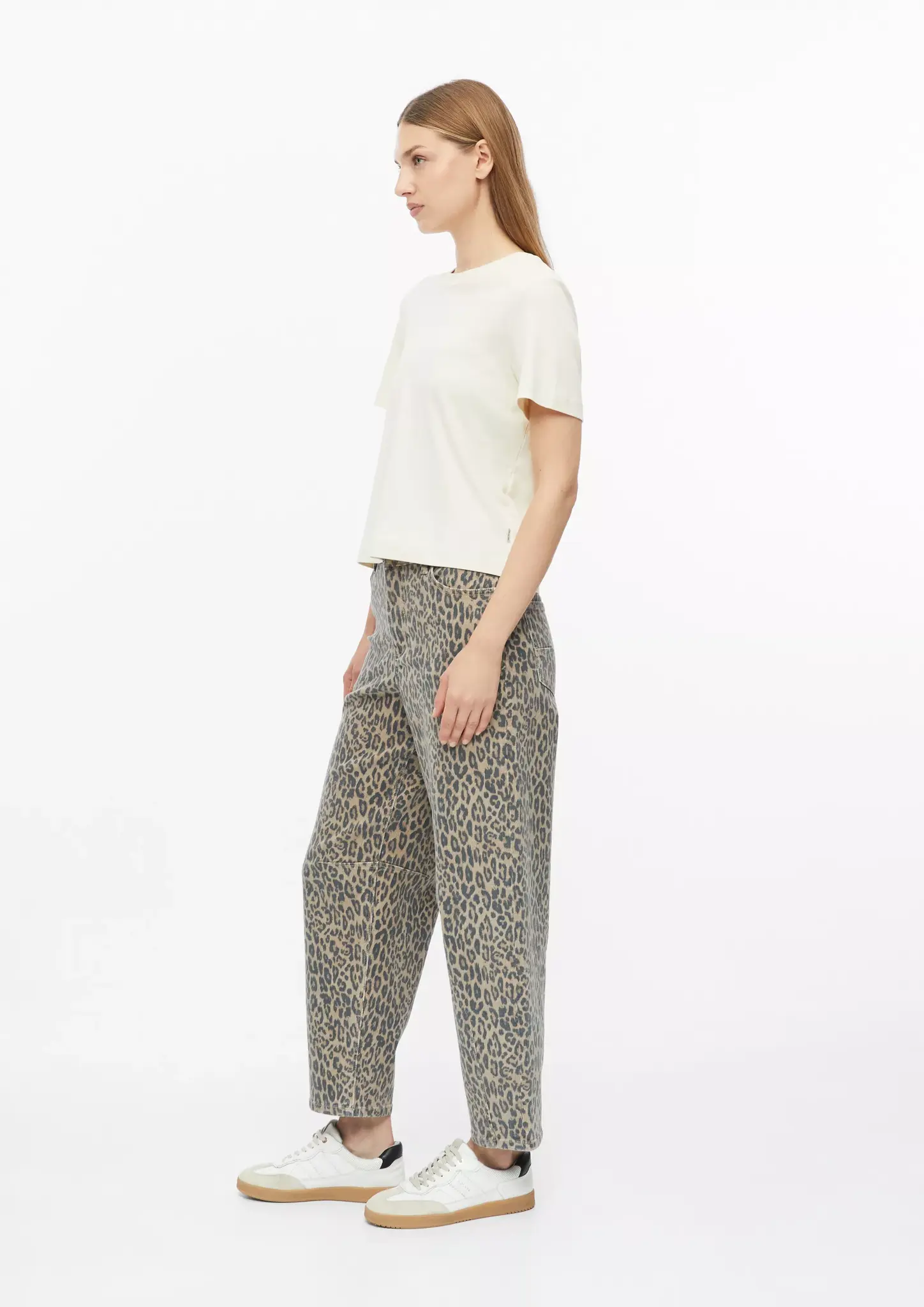 S. Oliver Barrel Jeans Leo Print - Sand