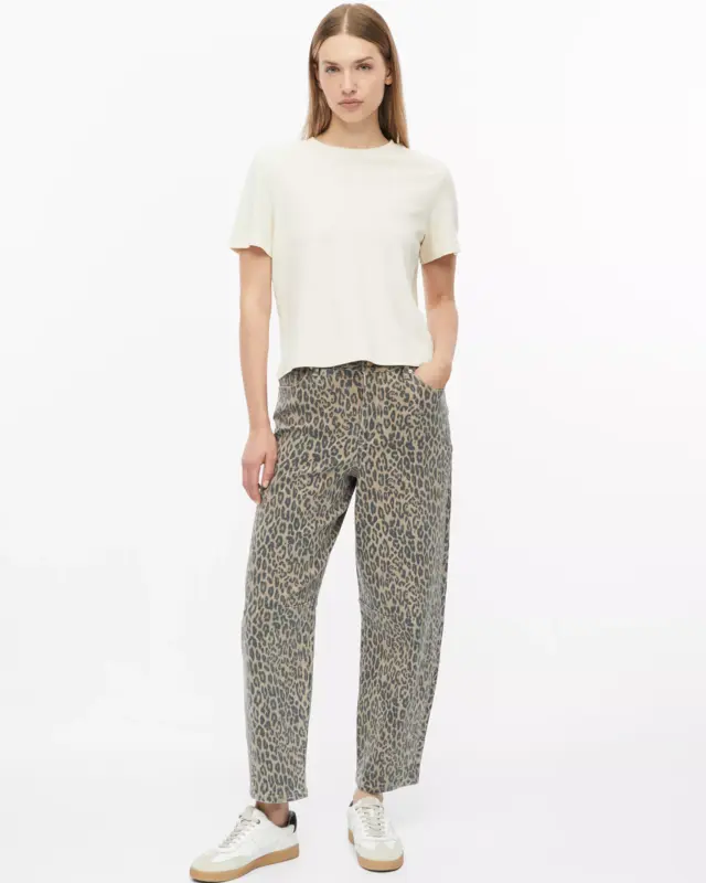 S. Oliver Barrel Jeans Leo Print - Sand