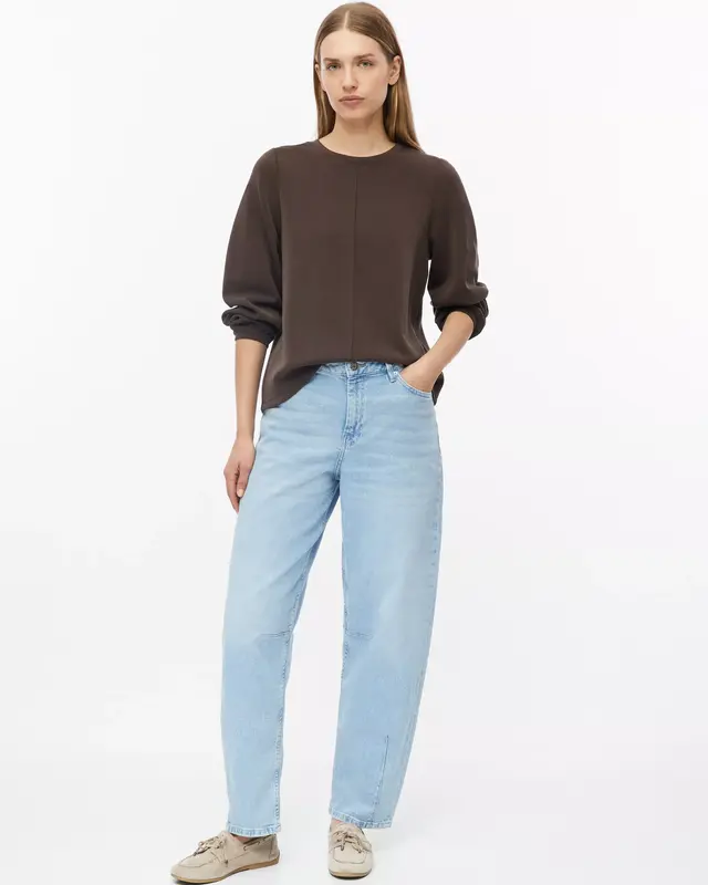 S. Oliver Scuba Sweatshirt Ballonmouw - Brown