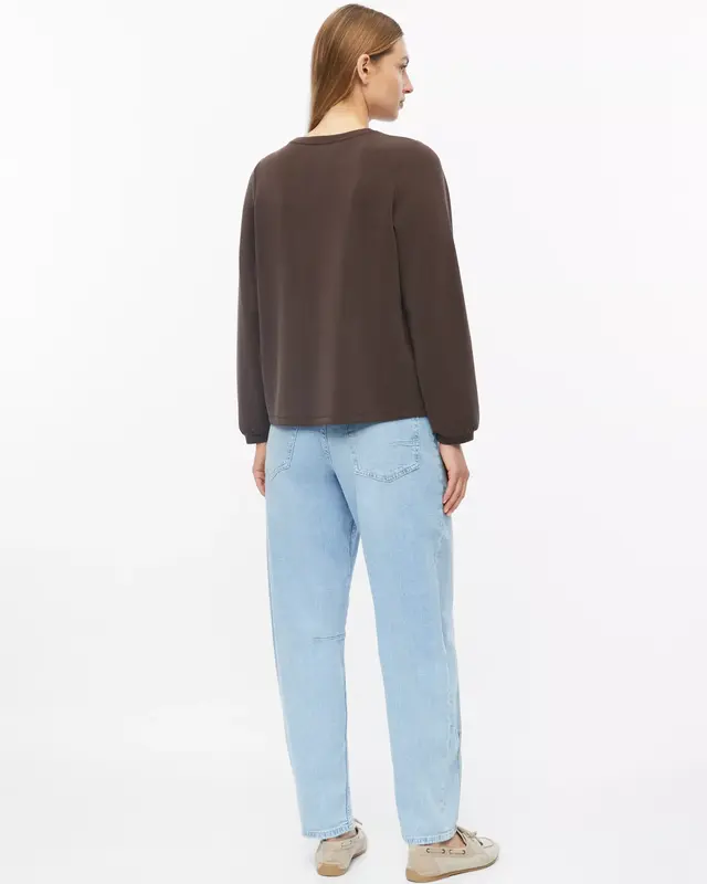 S. Oliver Scuba Sweatshirt Ballonmouw - Brown