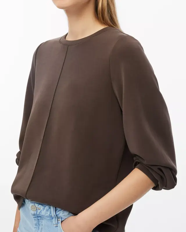 S. Oliver Scuba Sweatshirt Ballonmouw - Brown