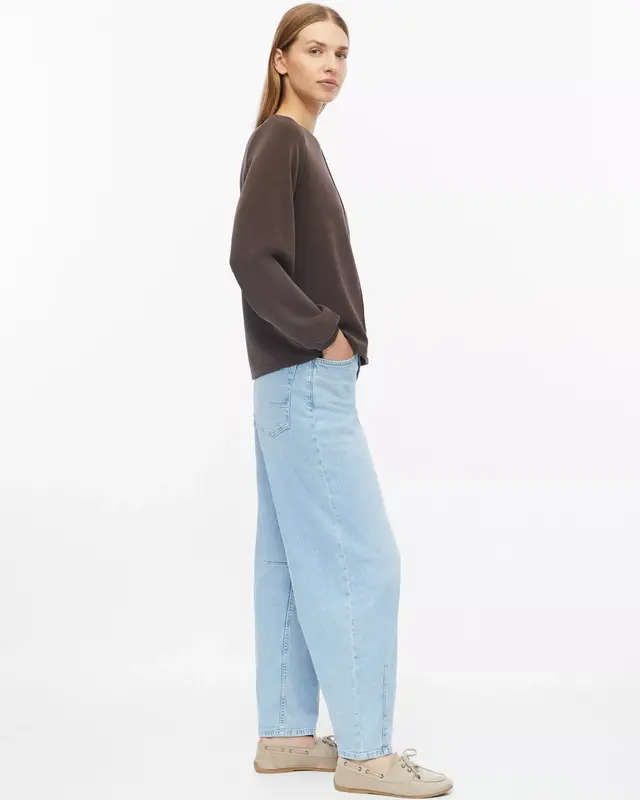 S. Oliver Scuba Sweatshirt Ballonmouw - Brown