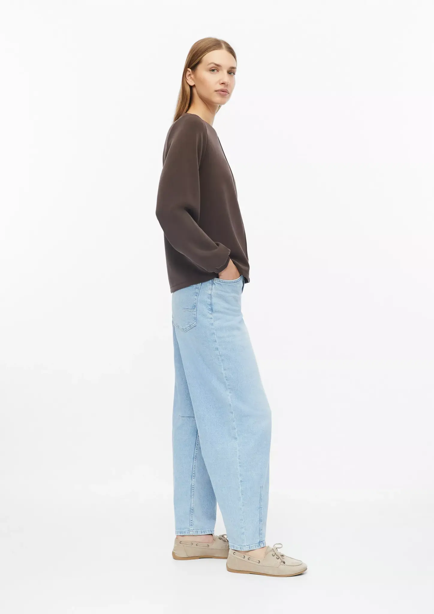 S. Oliver Scuba Sweatshirt Ballonmouw - Brown