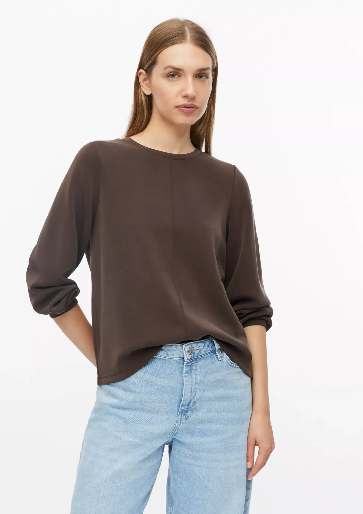 S. Oliver Scuba Sweatshirt Ballonmouw - Brown