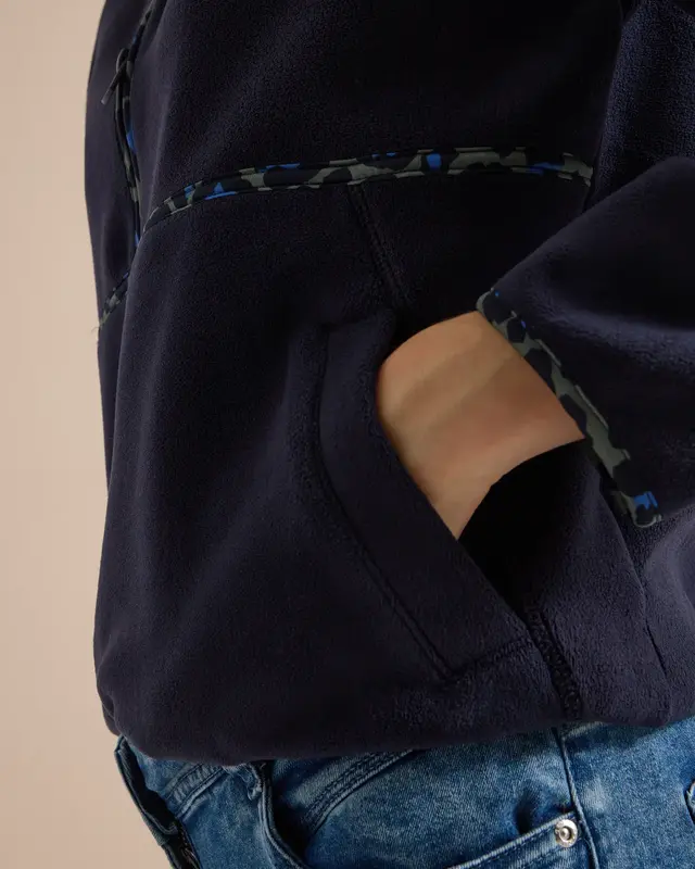 Cecil Fleece Sweatshirt mit Leo-Details – Urban Dark Blue