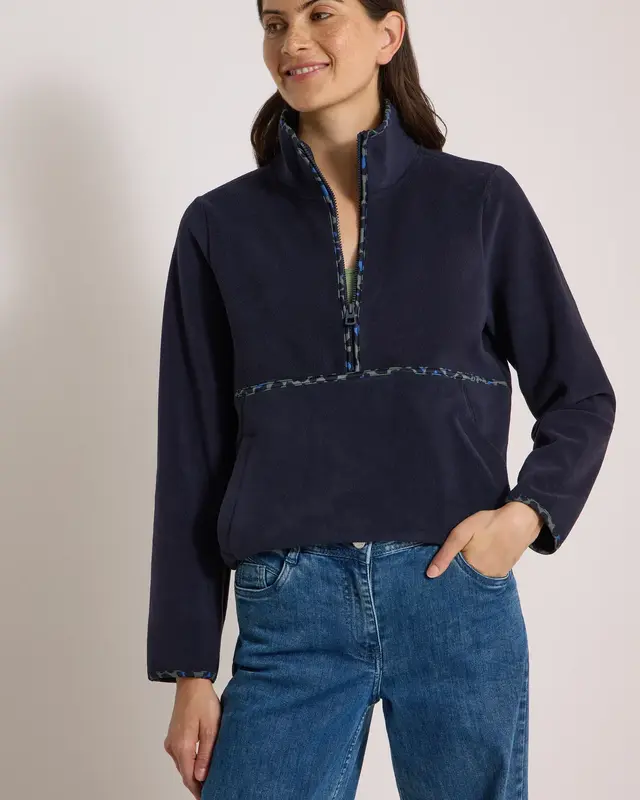 Cecil Fleece Sweatshirt with Leo-Details – Urban Dark Blue