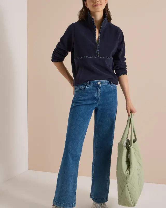 Cecil Fleece Sweatshirt mit Leo-Details – Urban Dark Blue