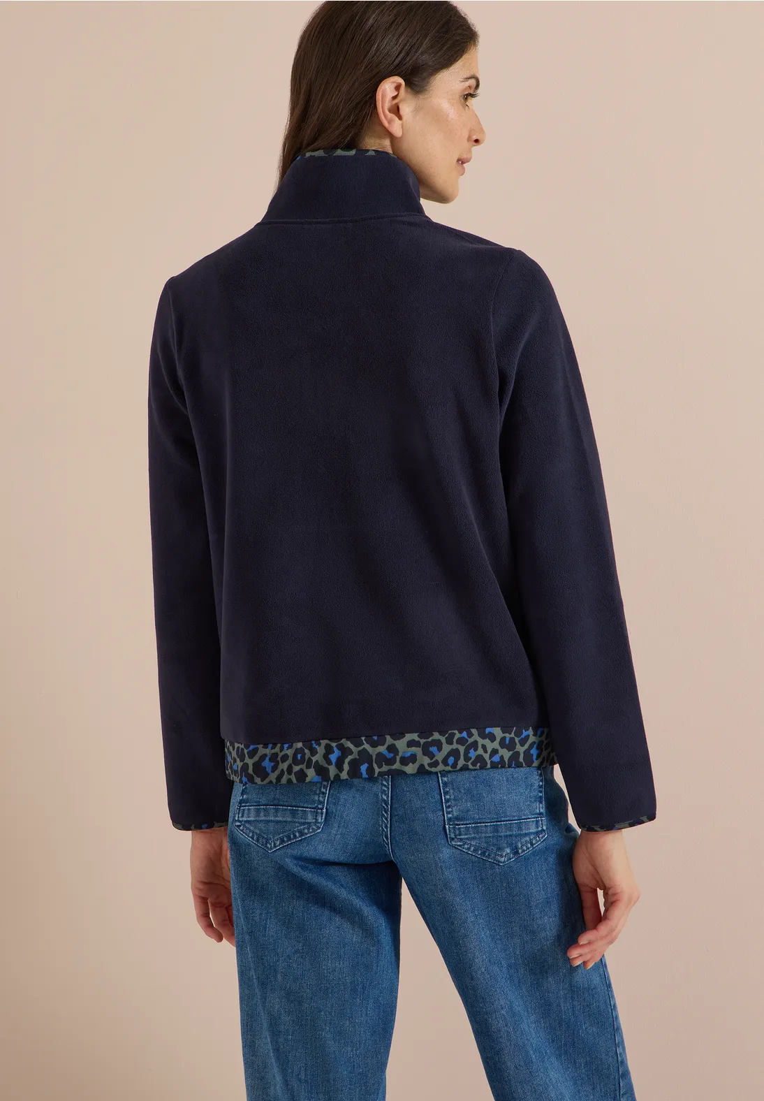 Cecil Fleece Sweatshirt with Leo-Details – Urban Dark Blue