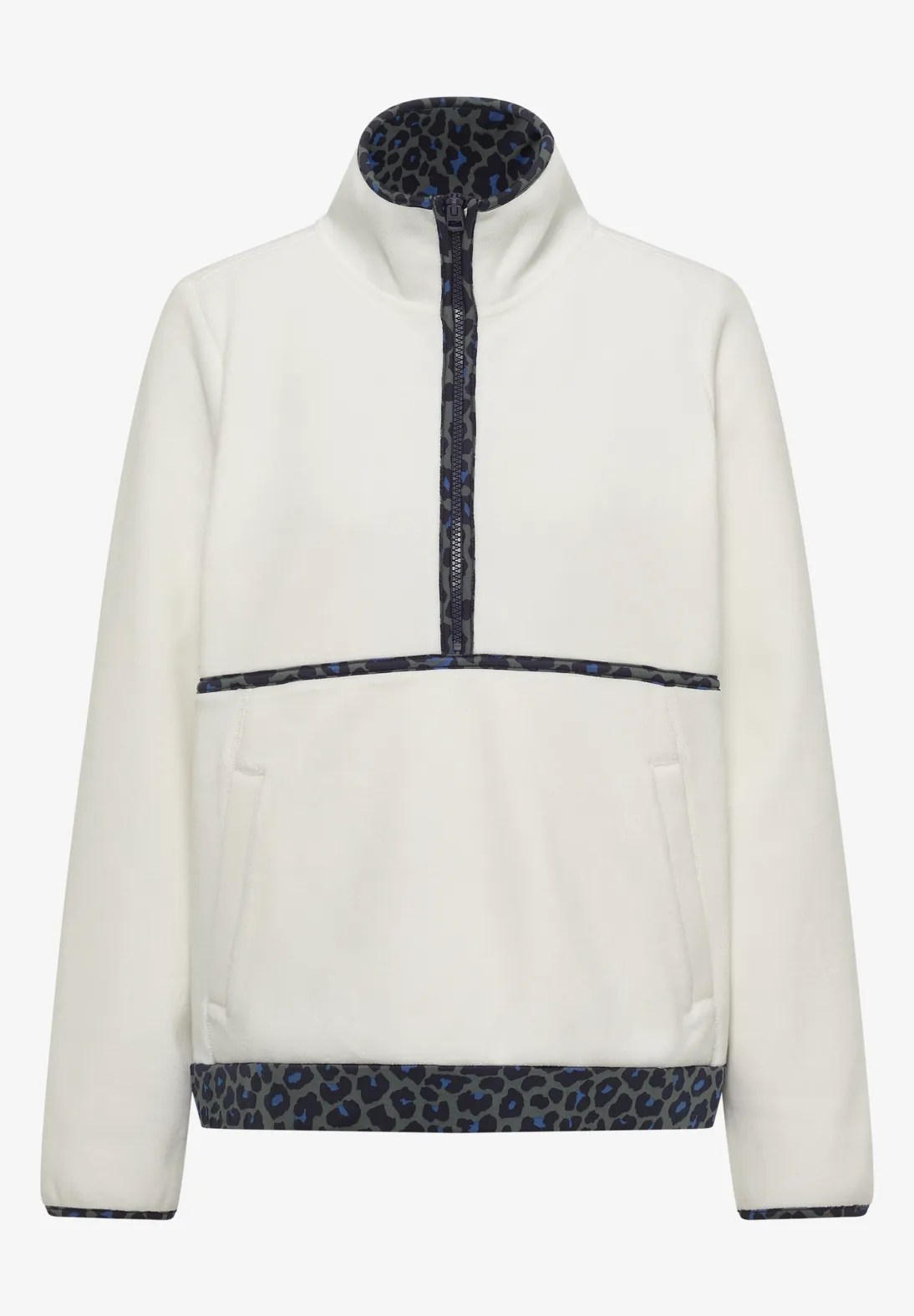 Cecil Fleece Sweatshirt with Leo-Details – Vanilla White
