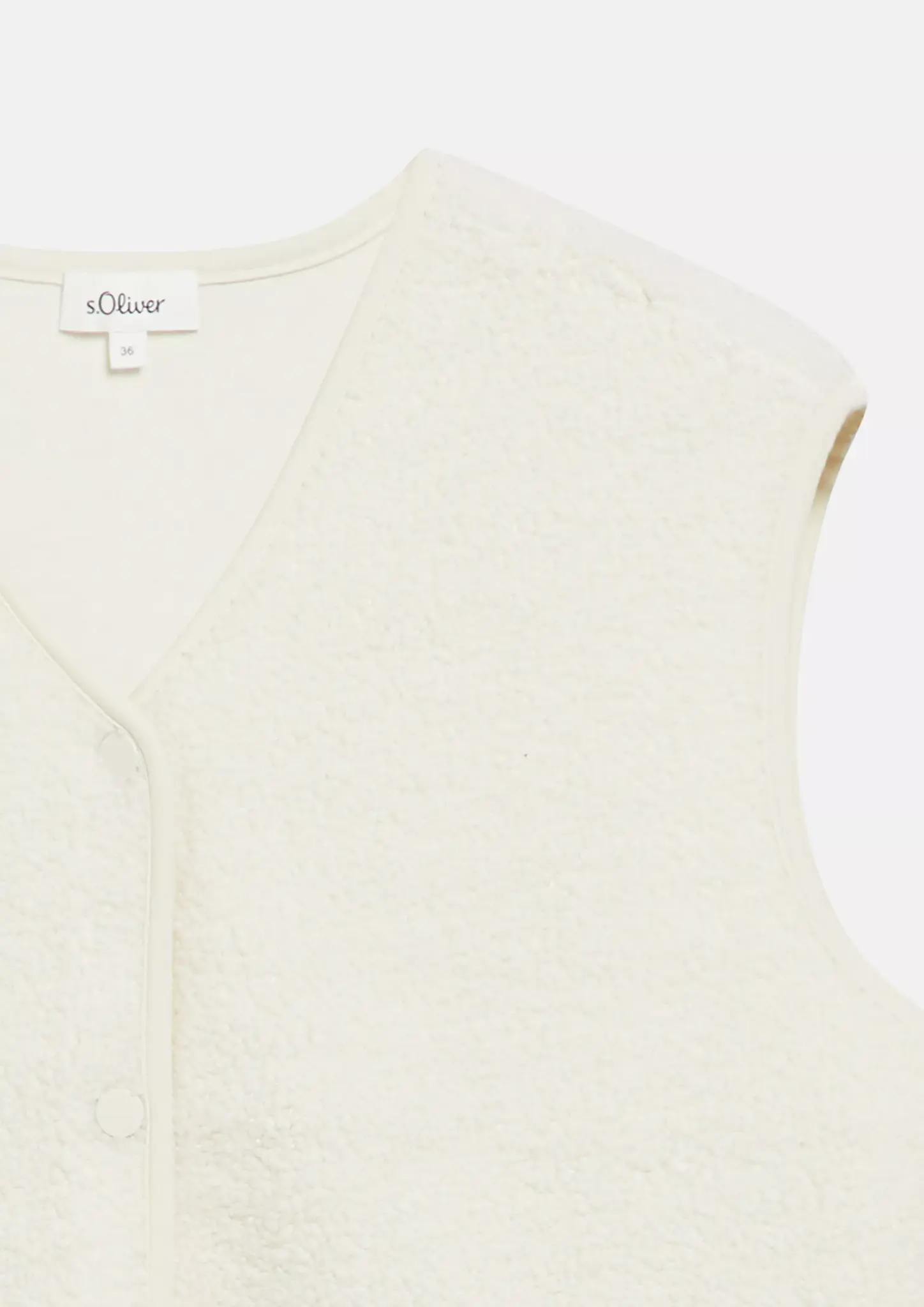 S. Oliver Teddy Weste, Relaxed Fit - Off White
