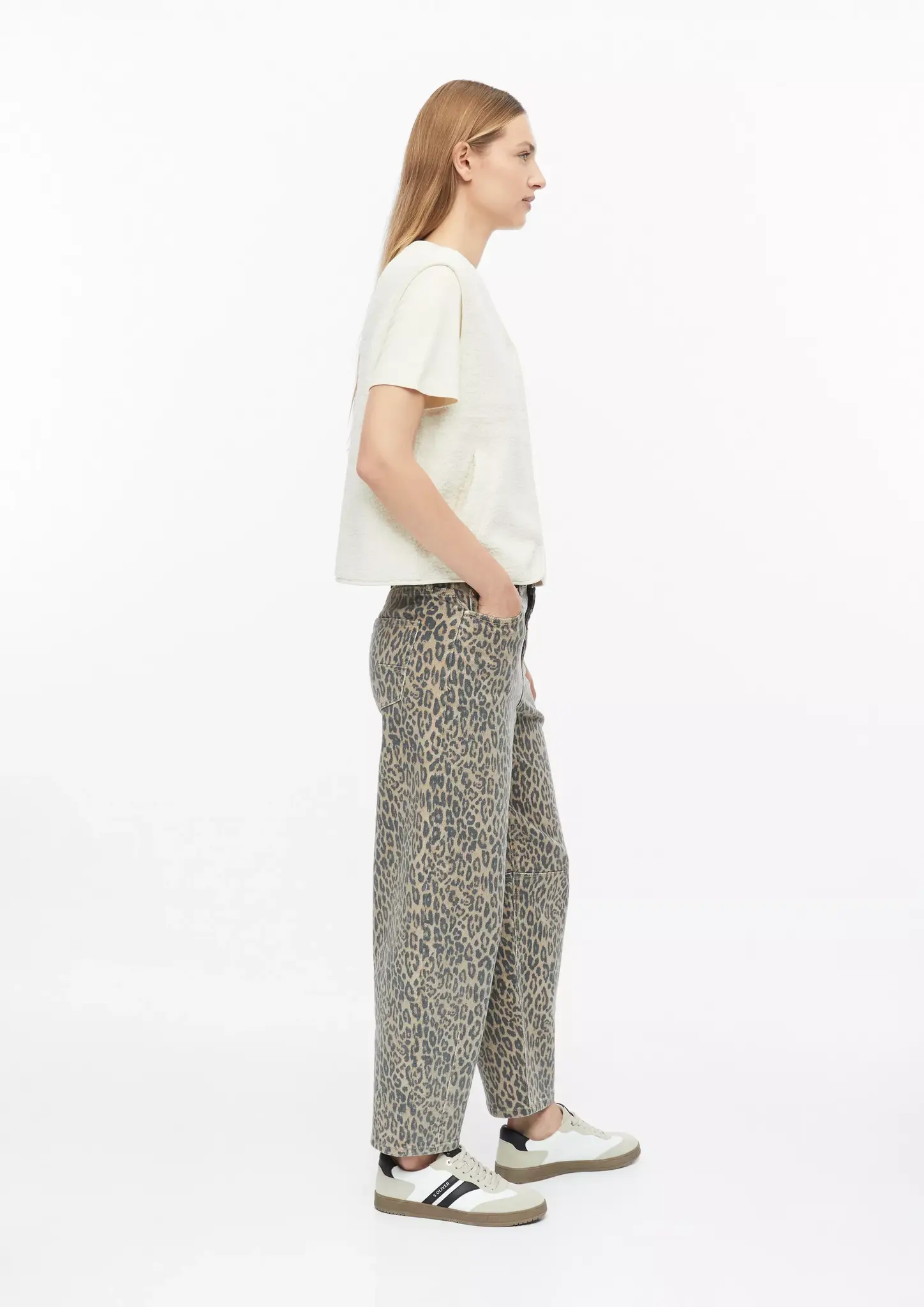 S. Oliver Teddy Cardigan, Relaxed Fit - Off White