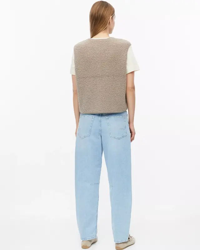 S. Oliver Teddy Vest, Relaxed Fit - Sand