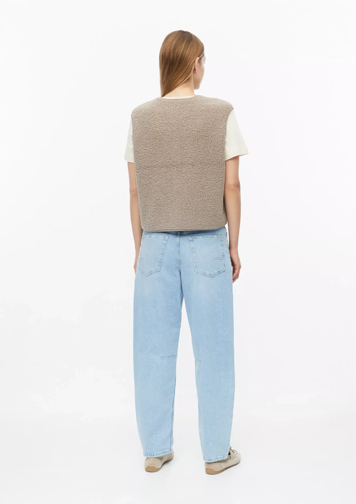 S. Oliver Teddy Vest, Relaxed Fit - Sand