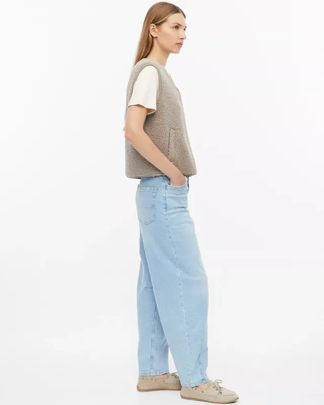 S. Oliver Teddy Weste, Relaxed Fit - Sand