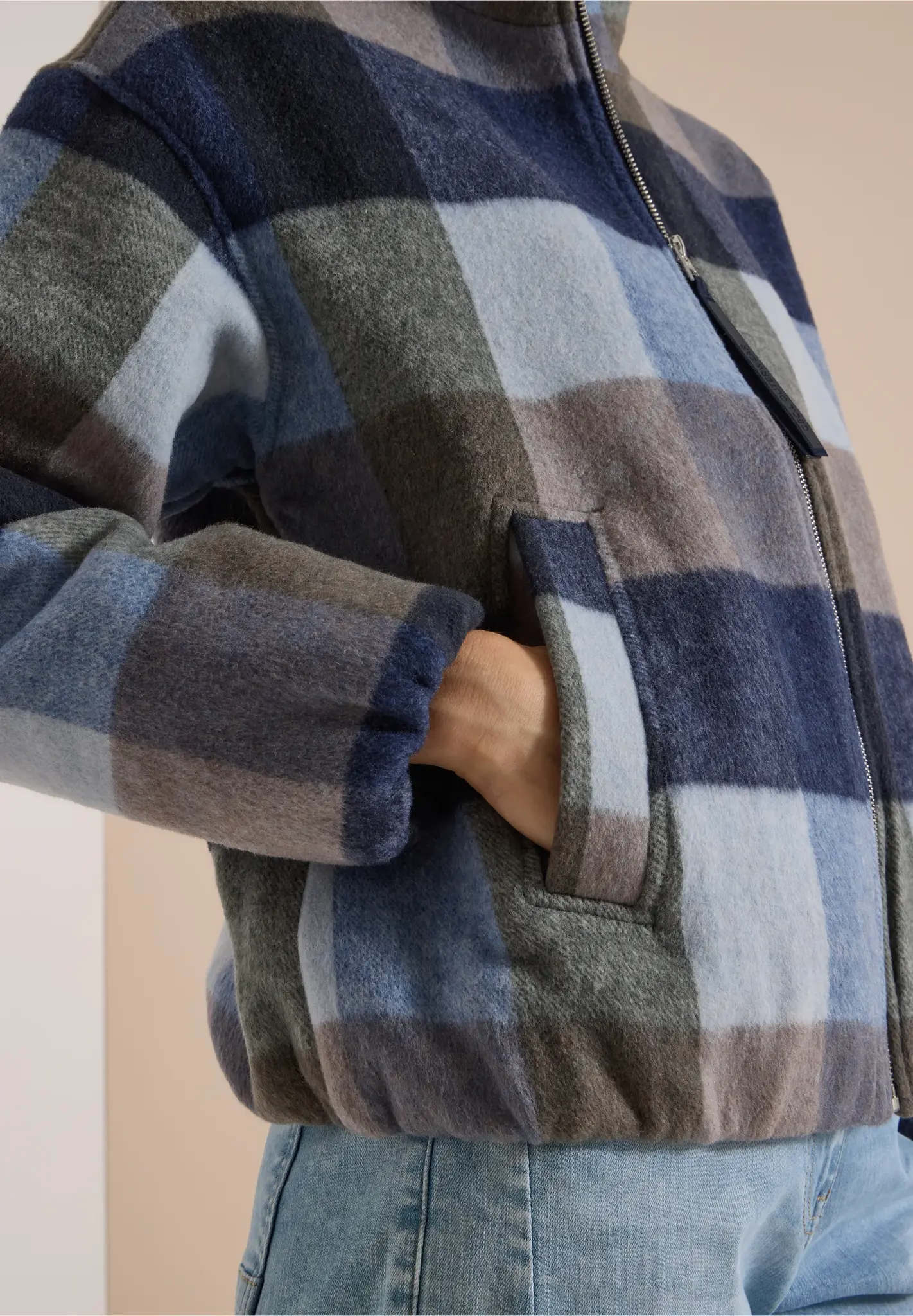 Cecil Check Jacket - Urban Dark Blue