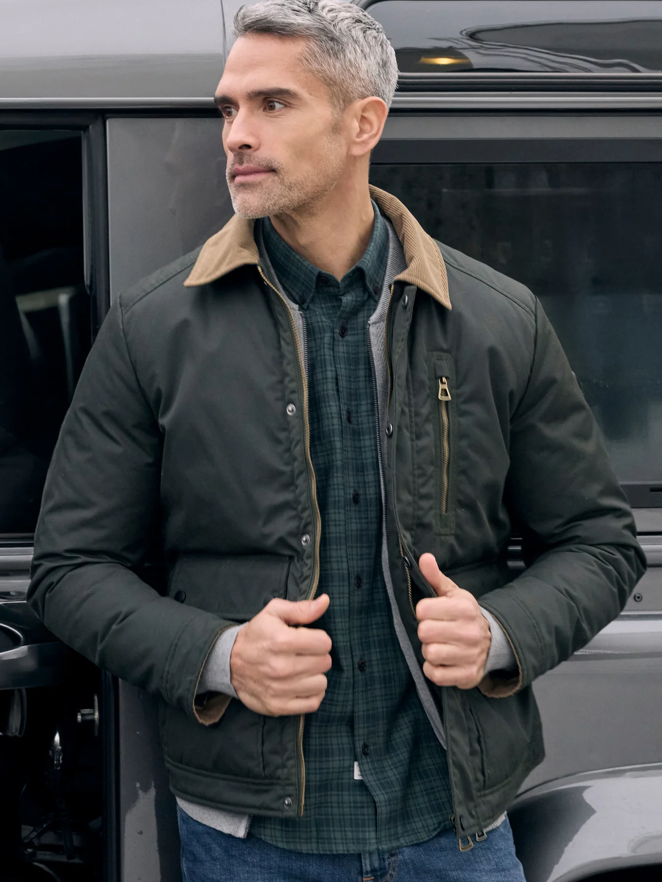 Lerros Blouson Gewaxt Katoen - Original Olive