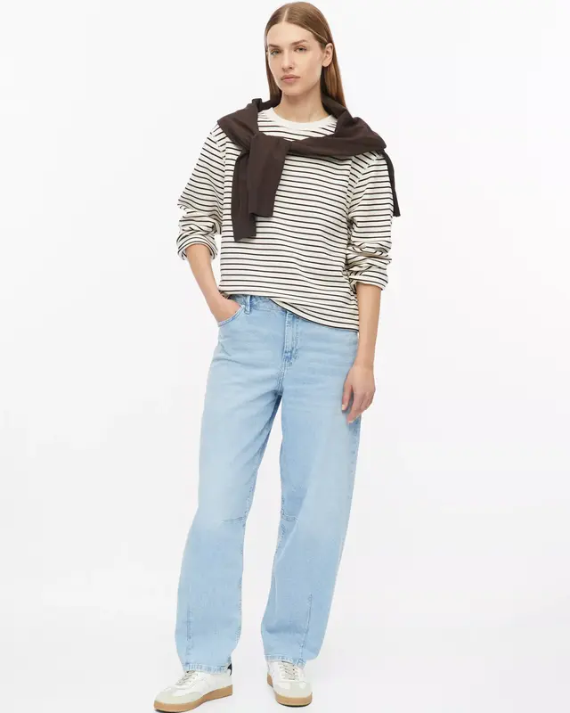 S. Oliver Scuba Sweatshirt, Streifen - Dark Brown