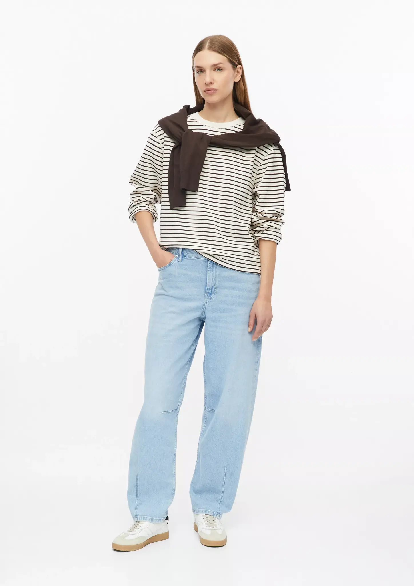 S. Oliver Scuba Sweatshirt, Streifen - Dark Brown