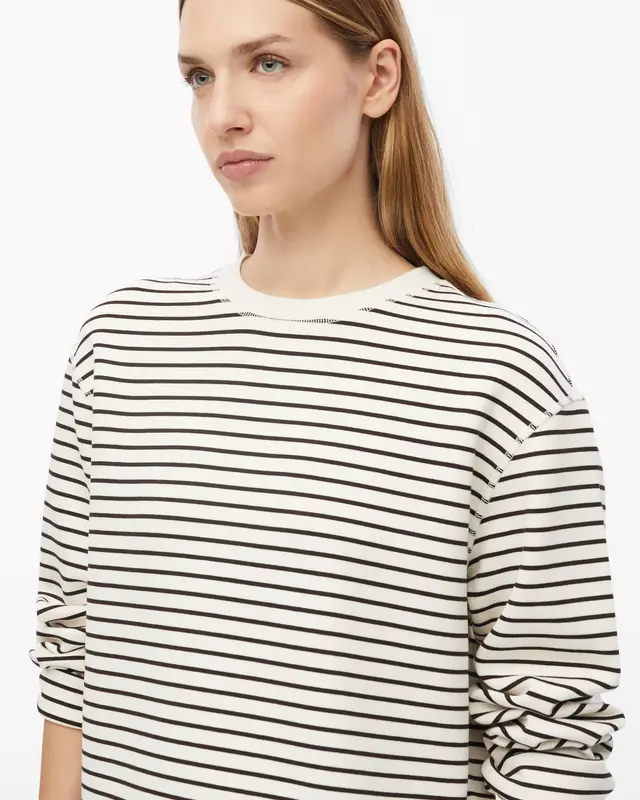 S. Oliver Scuba Sweatshirt, Streifen - Dark Brown
