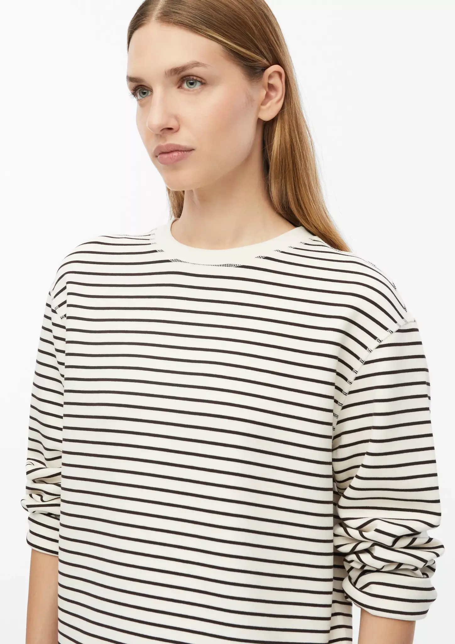 S. Oliver Scuba Sweatshirt, Streifen - Dark Brown
