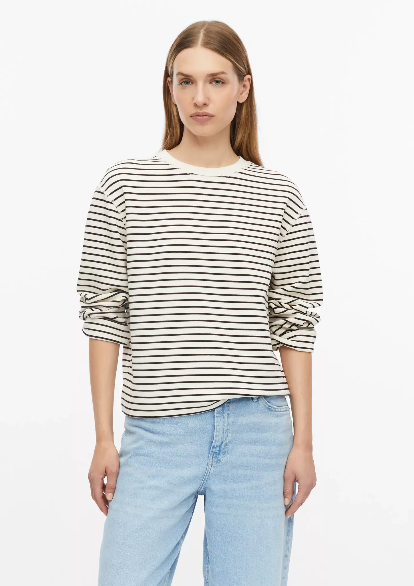 S. Oliver Scuba Sweatshirt, Streifen - Dark Brown