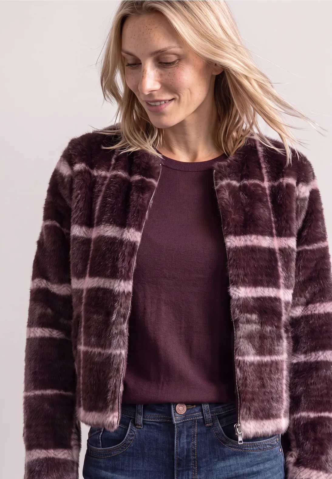 Street One Jasje Imitatiebont - Rustic Rouge
