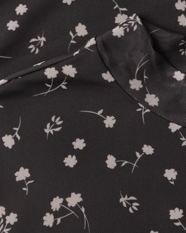 Street One Mesh Shirt met Print - Black Coffee