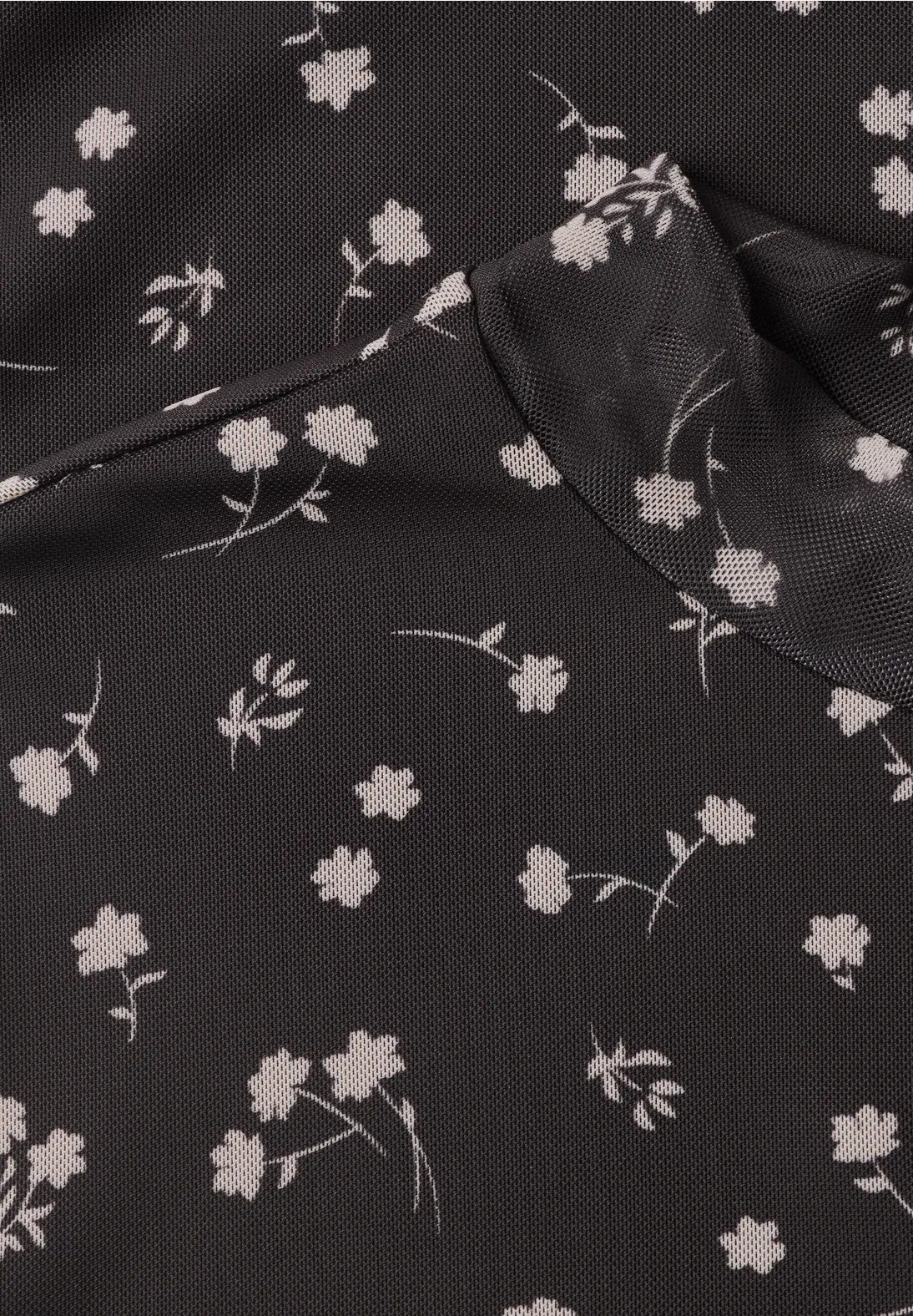 Street One Mesh Shirt mit Print - Black Coffee