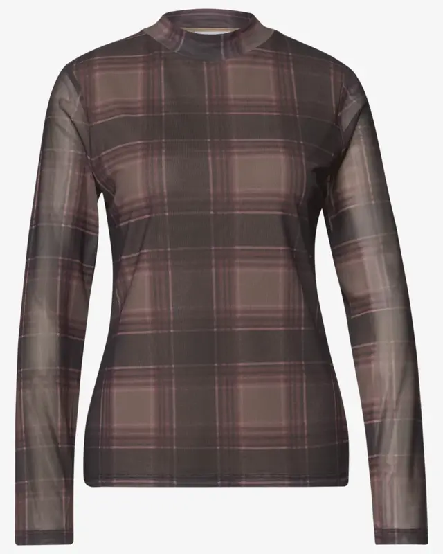 Street One Mesh Shirt with Print - Sanded Amber