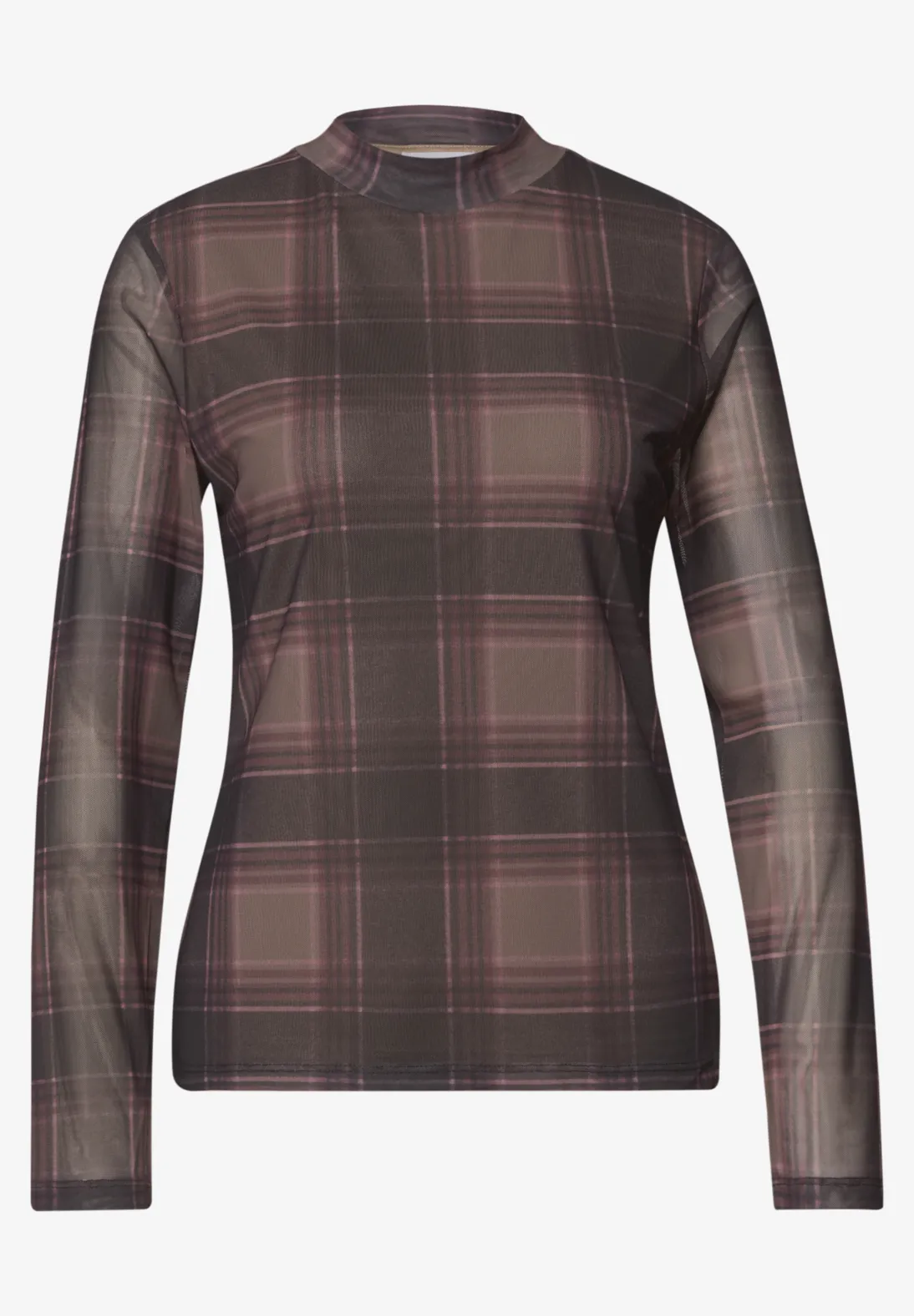 Street One Mesh Shirt met Print - Sanded Amber