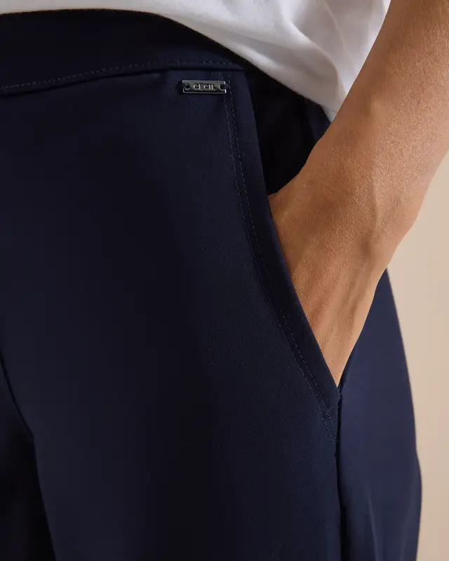 Cecil High Waist Broek Neele - Urban Dark Blue