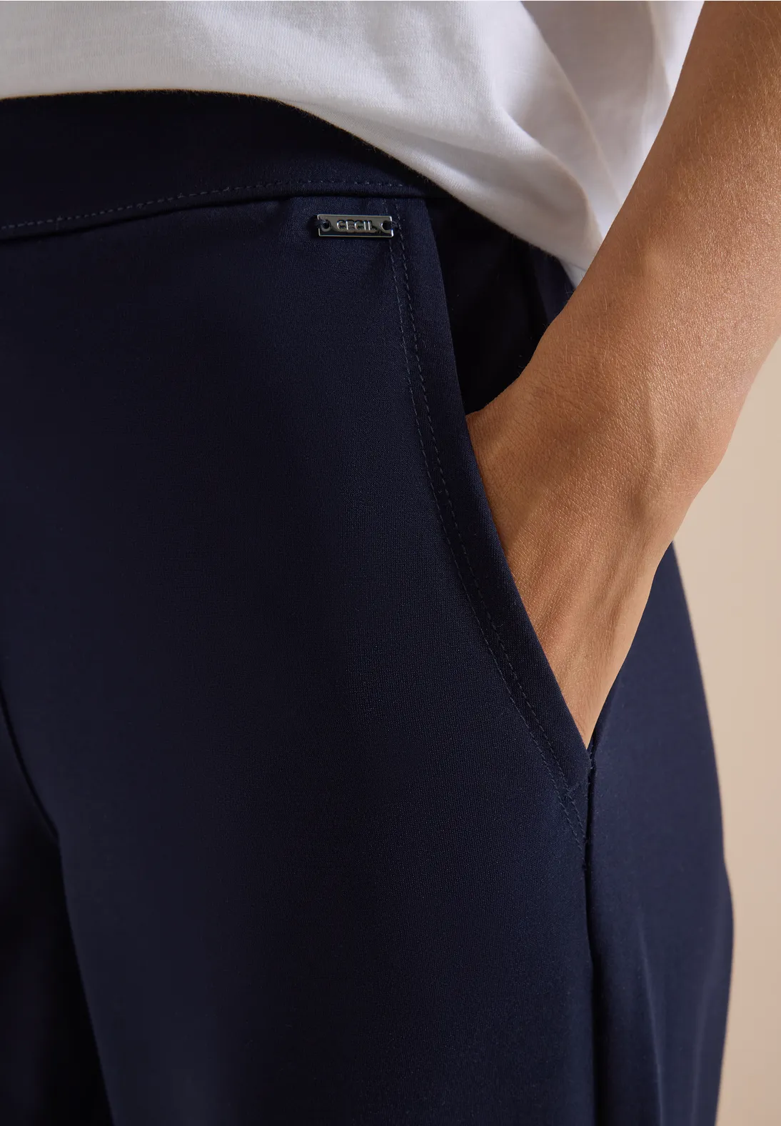 Cecil High Waist Broek Neele - Urban Dark Blue