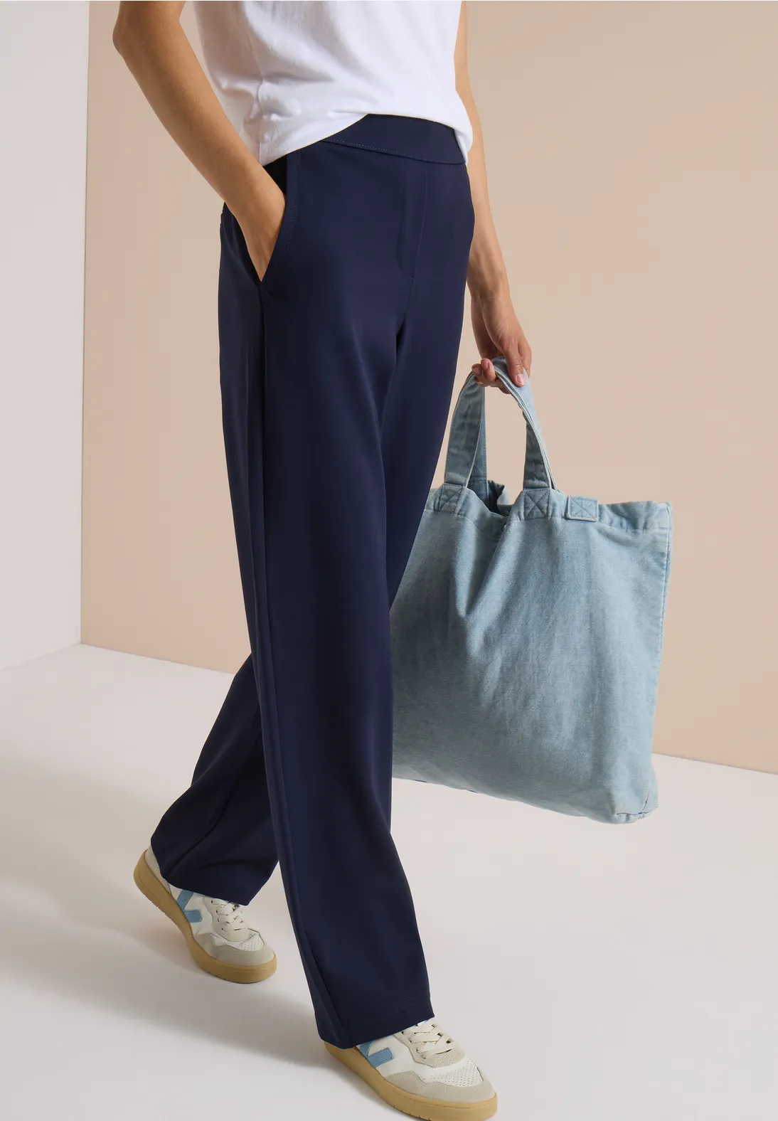 Cecil High Waist Hose Neele - Urban Dark Blue