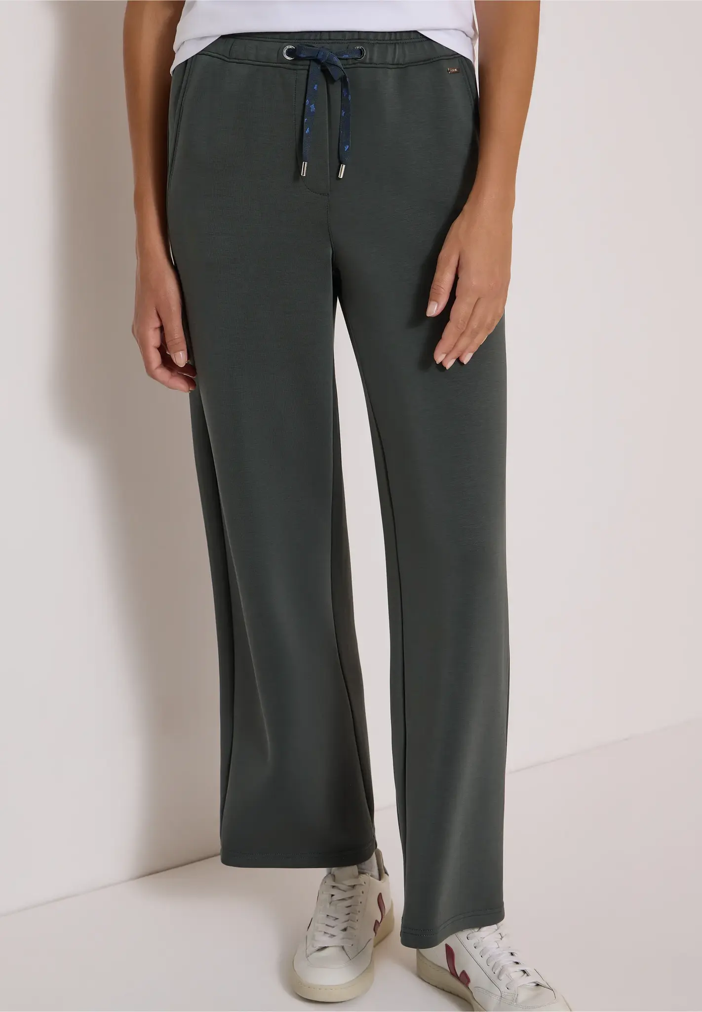 Cecil Silk Touch Broek Neele - Faded Olive