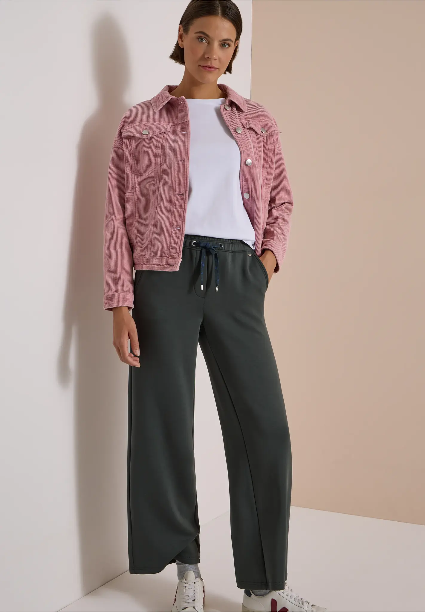 Cecil Silk Touch Broek Neele - Faded Olive
