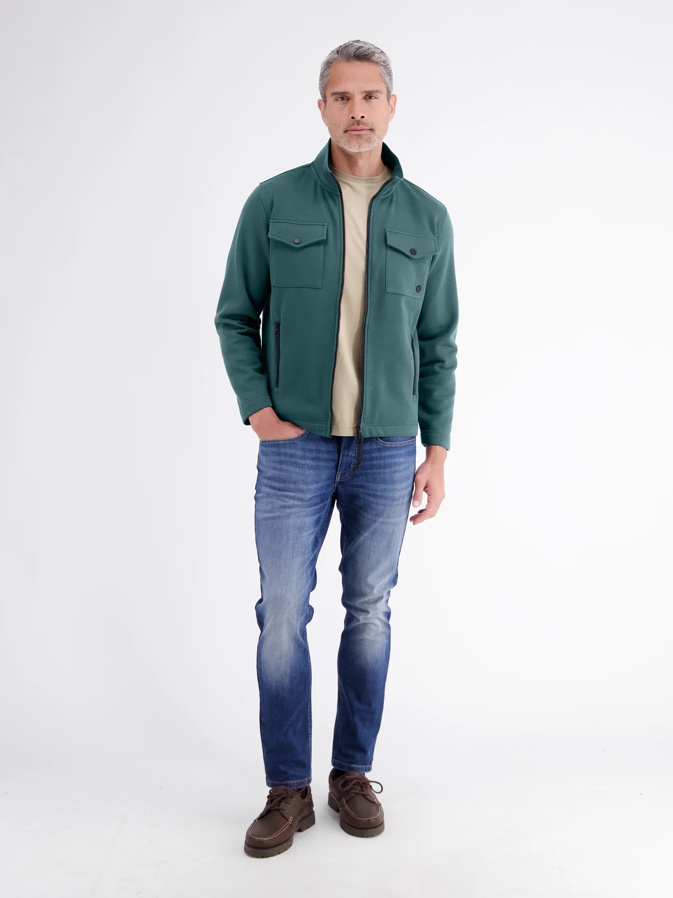 Lerros Sweatvest Cleane Look - Cedar Green